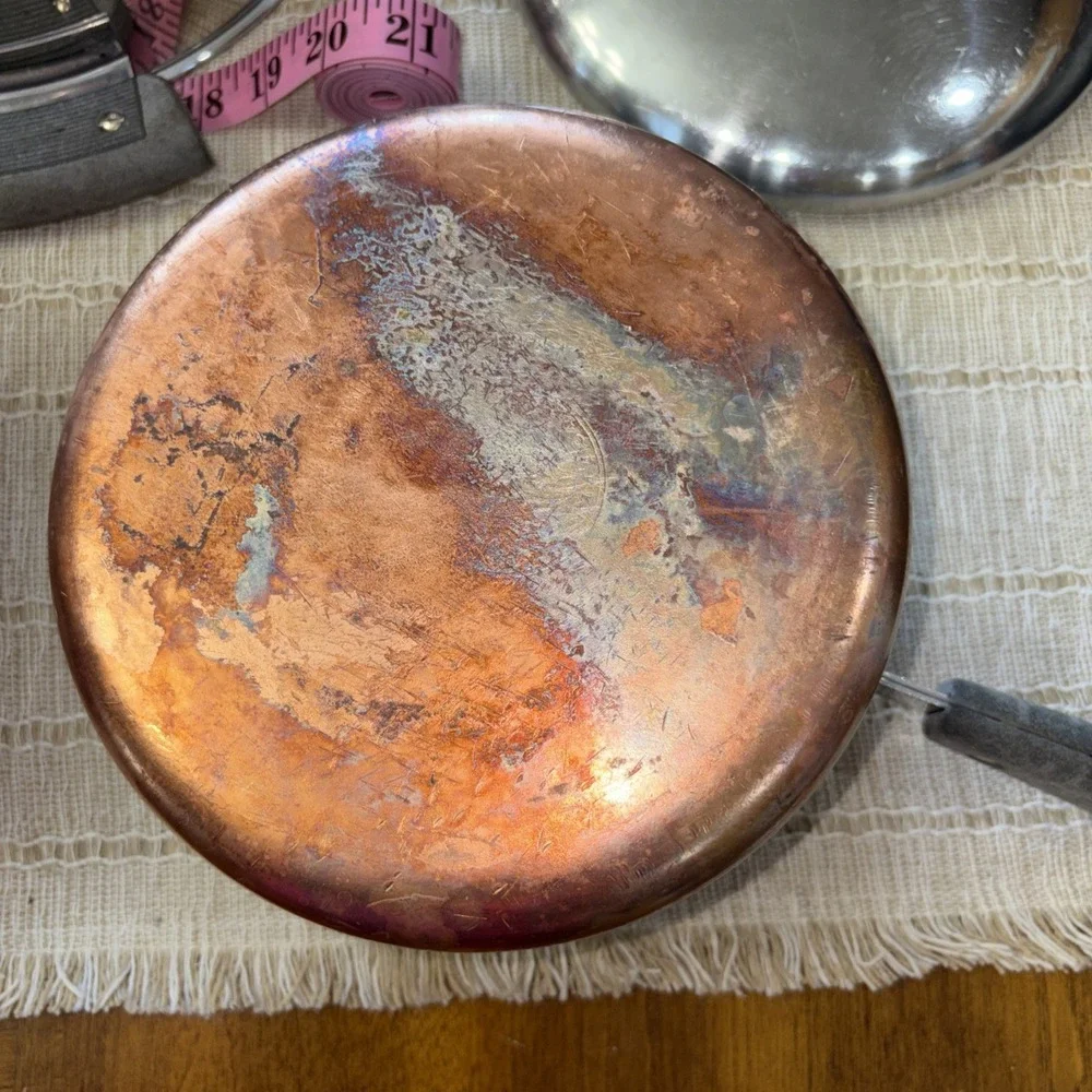 VTG 6 Pc Set Copper Bottom Revere Wear 2,3,4 Qt With Kids